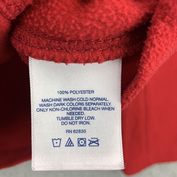 Lands' End Womens Fleece Jacket Sweater Size Medium 1/2 Zip Up Red Mock Neck - Picture 7 of 10